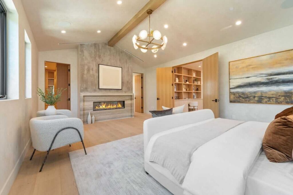 Staged rental furniture arranged in bright Glendale condo before listing photos and showings