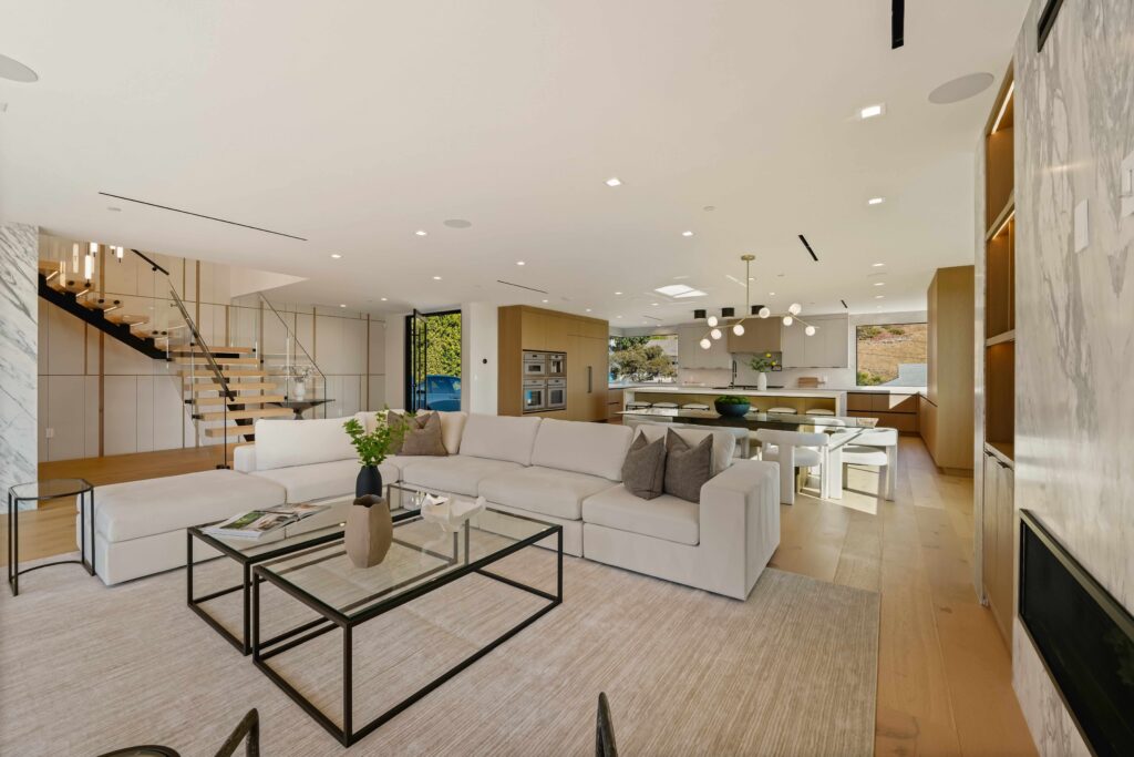 Furniture specialist assessing room layout, sunlight exposure, and durable material choices